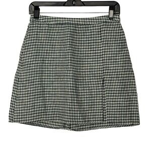 Reformation Slate Check Gingham Baker Linen Mini Skirt - 4